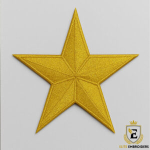 Classic Gold Five-Point Star Embroidery Patch