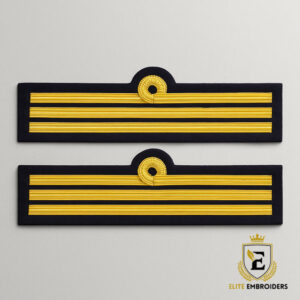 Classic 4-Stripe Naval Commander Cuff Badges with Naval Curl