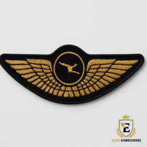 Hand Embroidery Wing: Corporate Flying Bird Logo Pilot Badge