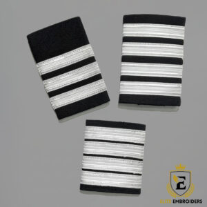 Commercial Airline Pilot Shoulder Boards (Silver Stripes)